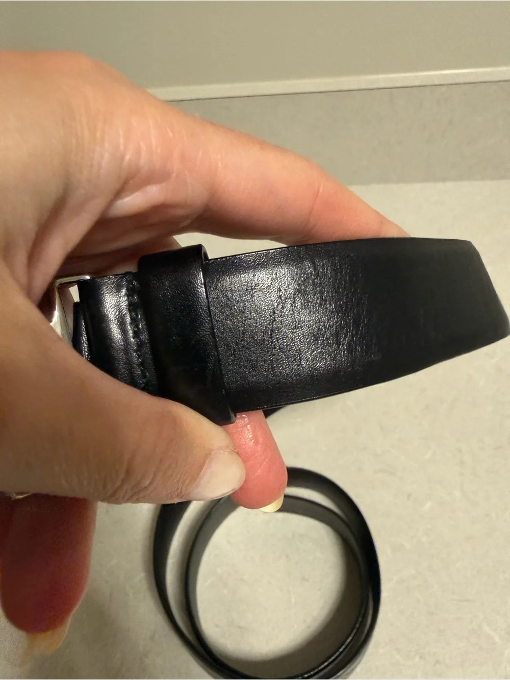 Authentic Men’s Prada Saffiano Black Leather Belt 95 38, Logo Buckle